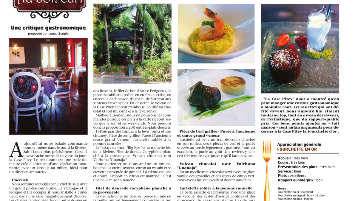 Article Journal de l'Ile dimanche 26 avril 2015