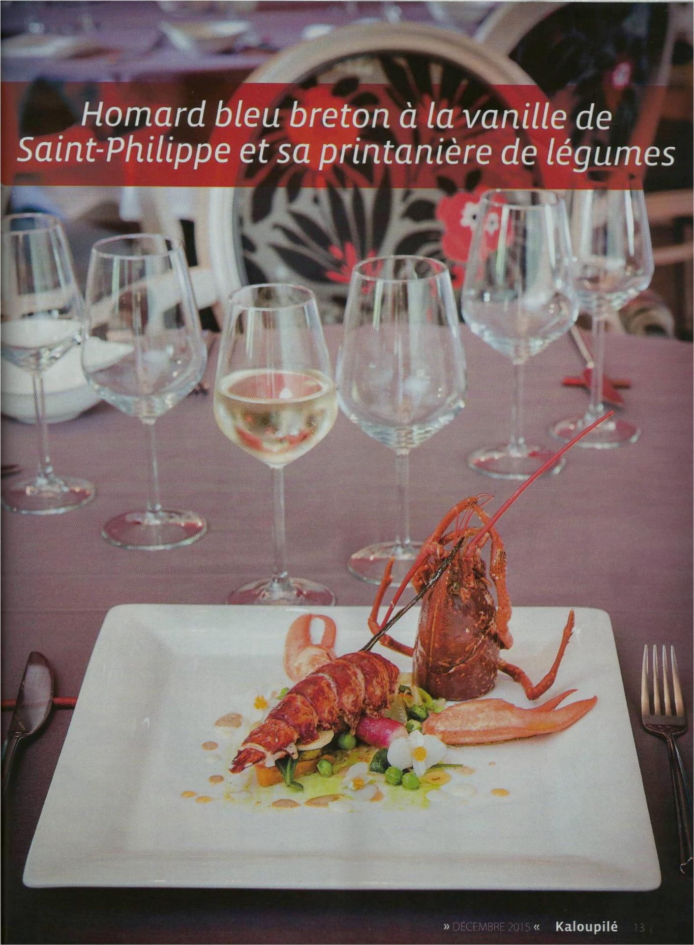 Homard bleu breton à la vanille de St Philippe